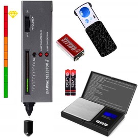 Jewelry Diamond Tester,Jewelry Diamond Tester＋200g/0.01g Mini Jewelry Scale+30X 60X 90X Mini LED Magnifying,Professional Diamond Selector for Novice and Expert,Thermal Conductivity Meter