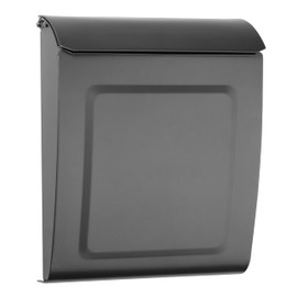 Architectural Mailboxes Aspen™ Locking, Vertical Wall-Mounted Mailbox for Outside, Modern Metal Galvanized Steel Small Mail Box with Lock and Key Drop Box, Graphite