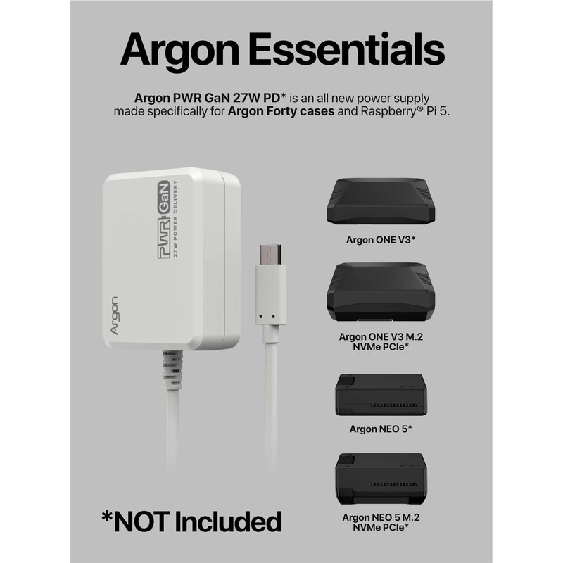 Argon Poly+5 Raspberry Pi 5 Case | Pi 5 Case