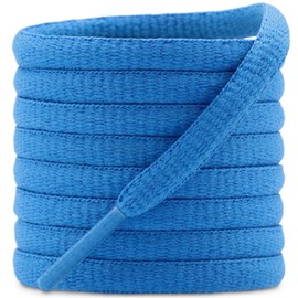 DELELE 2 Pair Oval Shoes laces Half Round 1/4" Athletic Shoelaces Shoe Strings Baby Blue 24 inch