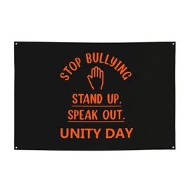 Unity Day Stop Bullying Month Orange Ribbon Banner Party Background Decorations 47x71 Inch Party Supplies