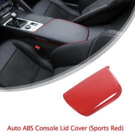Red Carbon Fibre Auto Car Center Console Armrest Lid Cover Cap,Compatible with 2014-2019 Chevy Corvette C7 Armrest Box Panel,Armrest Lid