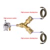 Pressure Washer Tee Splitter Coupler Brass Three Way Connector Quick
