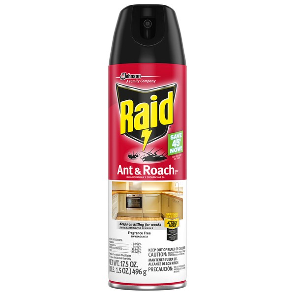 Raid Ant and Roach Killer Fragrance Free, 17.5 OZ (Pack - 2)