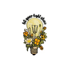 MOKOBOIZ Let Your Light Shine 3 Inches Iron On/Sew On Embroidered Applique Patches, Bible Verse Embroidery Patches, DIY Accessories for Backpacks, Army Vests, Bags, Hats, Clothes, Gift for Christians