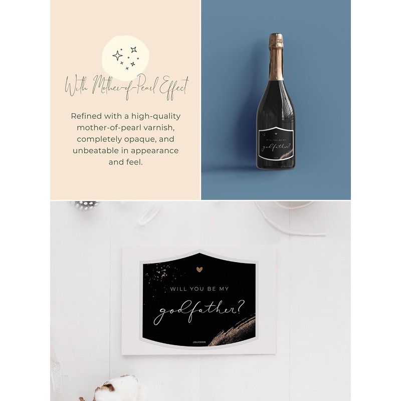 JoliCoon Will You be My Godfather Bottle Label - Godmother