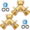 Biaungdo 2 Pcs Way Connector Garden Hose Splitter, 3/4 Garden