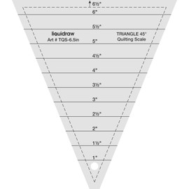 Liquidraw® Triangle Quilting Ruler, Clear Acrylic Template, Imperial (30° 9.5" Ruler / 45° 6.5" Ruler) (45° 6.5")
