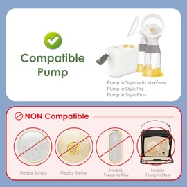 Maymom MyFit Flange Kit 17mm Medium Shield Hose Valve Base Connector Compatible with Medela Pump Maxflow Breast Pump Non Original Replaces Medela PersonalFit Flex Connector