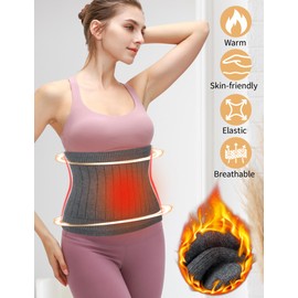 Becellen Women's Kidney Warmer, Wool Thermal Back Warmer, Elastic Cashmere Belly Warmer, Winter Warm Hip Warmer for Men and Women