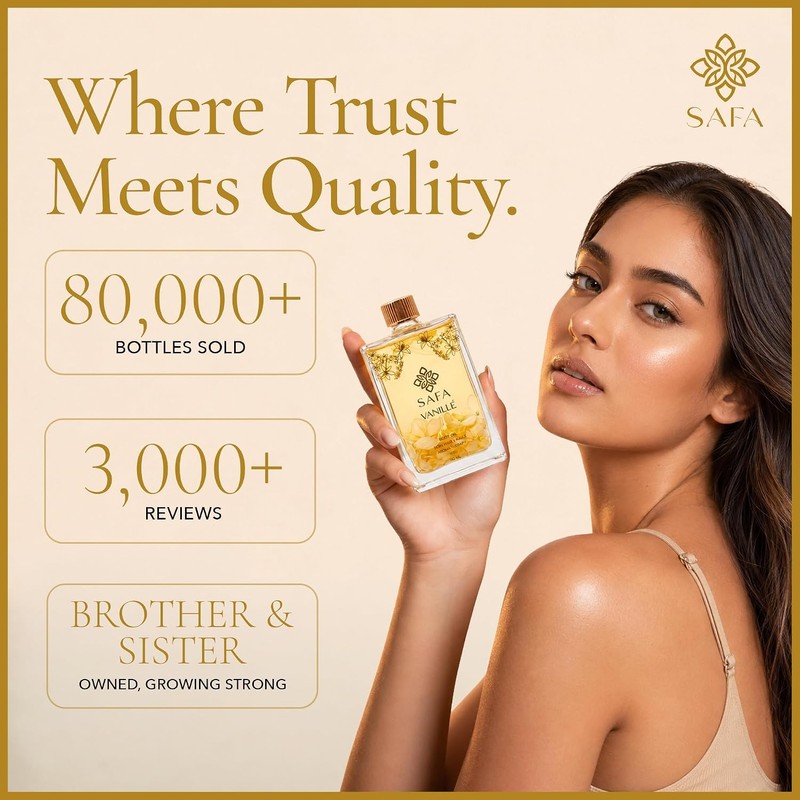 SAFA- Aceite de vainilla: aceite orgánico para rostro, cuerpo, cabello,