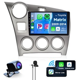 【4G+64G】 for Toyota Matrix 2009-2014 Android Car Radio Stereo with Wireless CarPlay Android Auto,9 inch IPS Touchscreen Car Stereo Bluetooth5.0, GPS, WiFi, SWC,59UI,32EQ AI DSP + HD Backup Camera