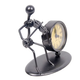 Creative Modern Iron Art Instrument Black Quartz Vintage Shelf Clock - Decorative Desk Home Office Decoration Gift (C61 Violon)