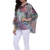 LazLake Women's Chiffon Blouse Loose Shirt Flowers Tunic Batwing Tops,