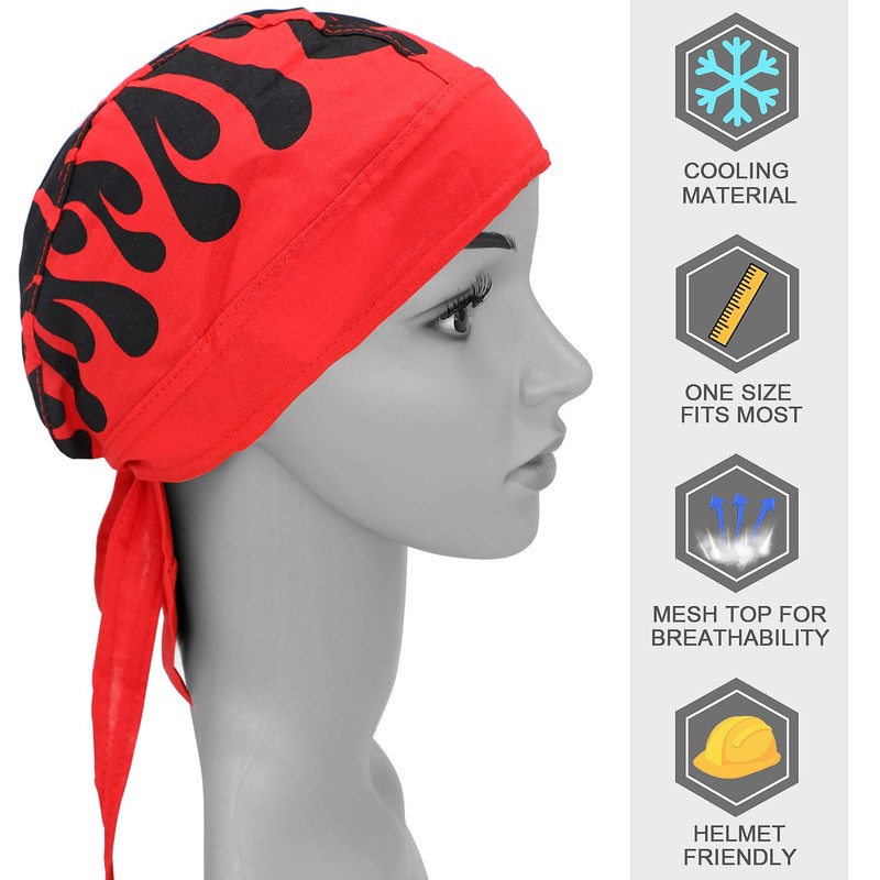 Lobimelan 3 Pcs Doo Rags for Men Skull Cap Breathable