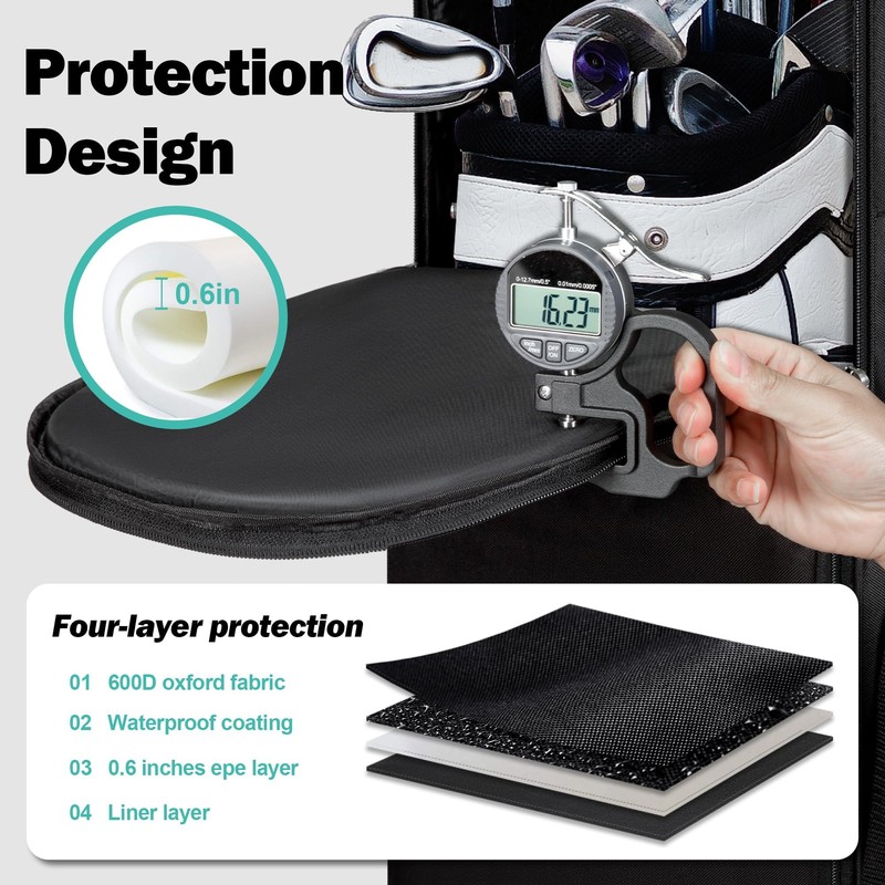 Himal Outdoors Soft-Sided Golf Travel Bag with Wheels- Heavy Duty