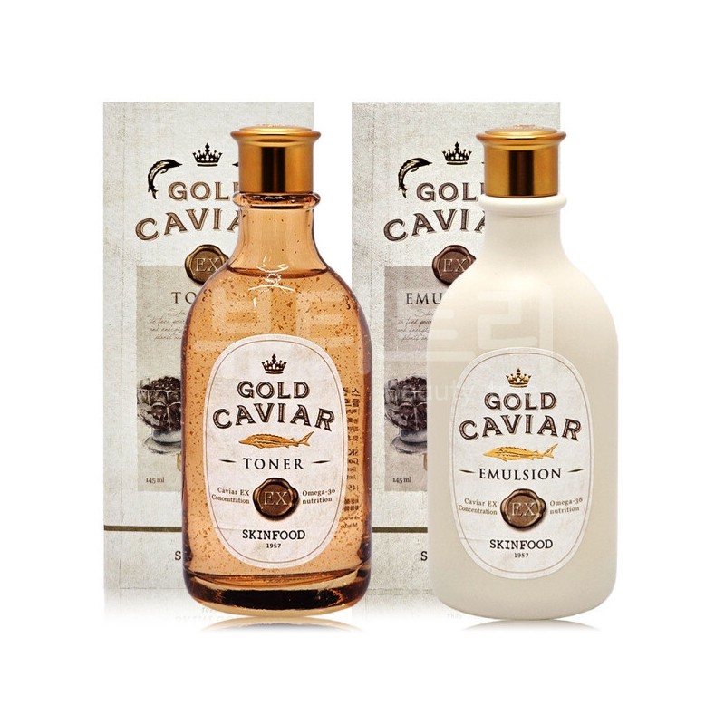 Skinfood Gold Caviar EX Toner + Emulsion Single Set /