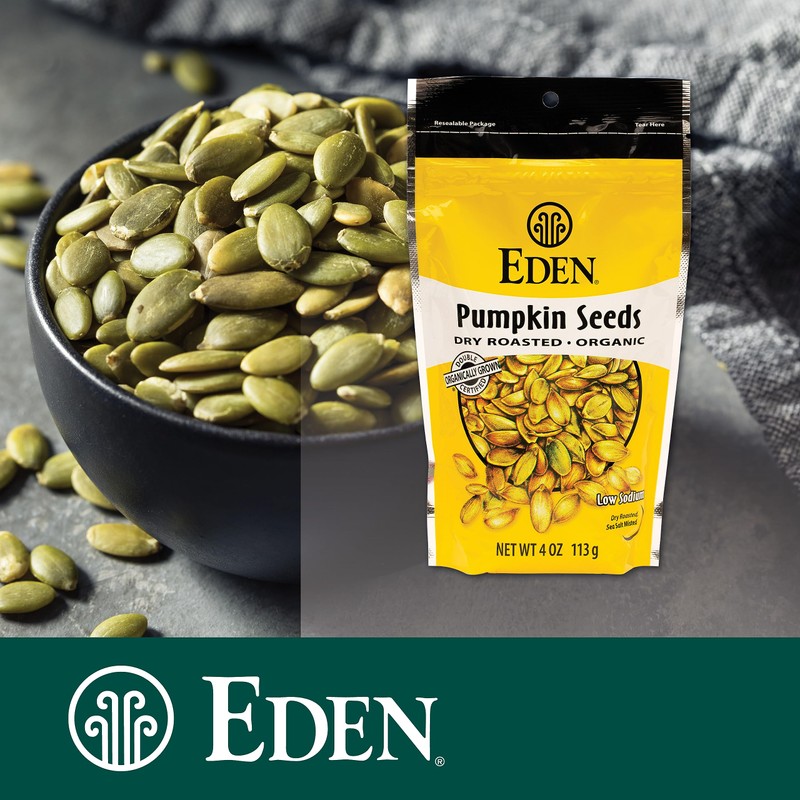Eden Organic Pumpkin Seeds, Shelled, Dry Roasted and Lightly Sea