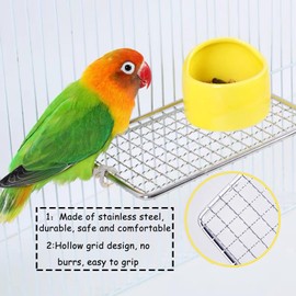 Stainless Steel Bird Perch - Chew-Resistant and Rust-Proof, Suitable for Cage Mounting, Durable and Sturdy, Ideal for Medium to Small Birds (Silvery, Small)