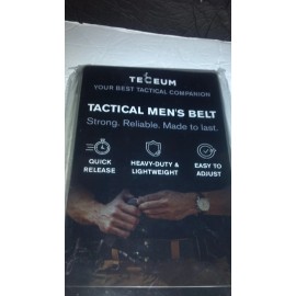 Teceum Tactical Belt 2X TECEUM Tactical Men's Belt, Quick Release Buckle, Black, Size: Medium