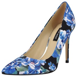 Nine West Women's Fresh Pump, Blue Bouquet Floral Multi 401, 7.5