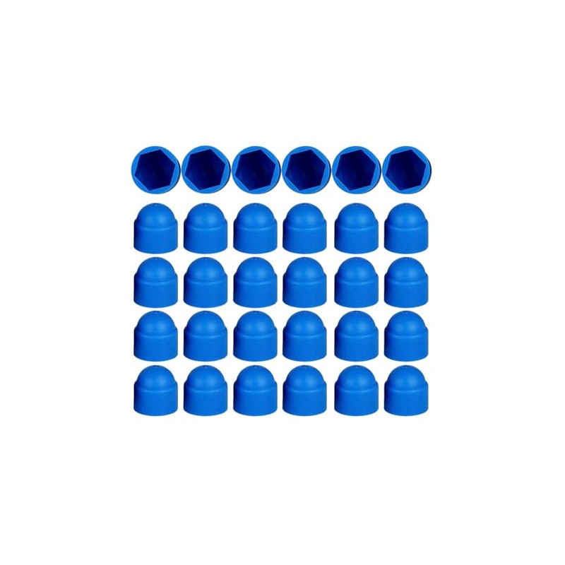 M10 Plastic Nut and Bolt Protection Dome Cover, Blue Hex