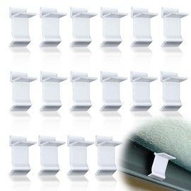 Wenfan 16 Pcs Table Rim Clips 1.26"x0.79" Nylon Patio Table Clips for Glass and Acrylic Table Tops White Patio Furniture Clips - Help Support Tabletops in Rim