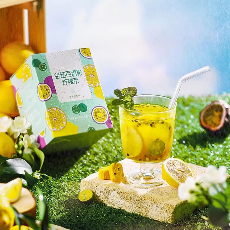 Passion Fruit Kumquat Lemon Tea, Flower And Fruit Tea Can