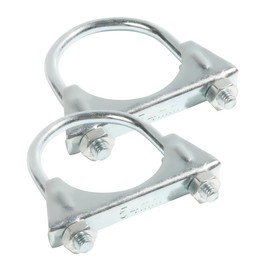 SCUARI 2PCS Car Exhaust Clamps,Muffler Clamp,Car Accessorie Muffler Coupling Clamp,Heavy Duty U Bolt Clamps Saddle Type,Fits Muffler Inlet and Outlet,Exhaust Pipe Inlet (2inch)