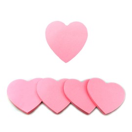 Saktopdeco 4 Pads Small Heart Sticky Notes - Pink Valentines Sticky Notes for Women - Self-Stick Memo Pads for Office, School, Home