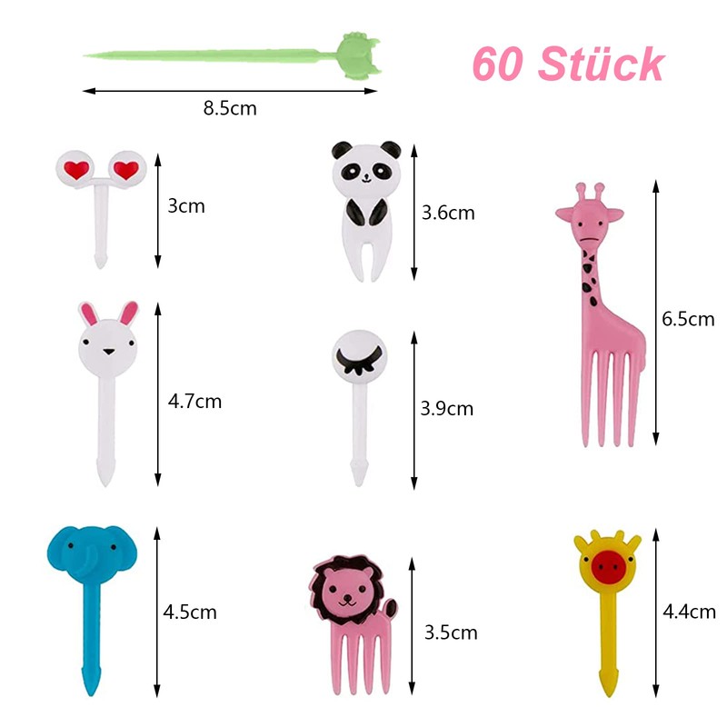 VEGCOO Pack of 60 Food Picks Fruit Forks Kids Skewers