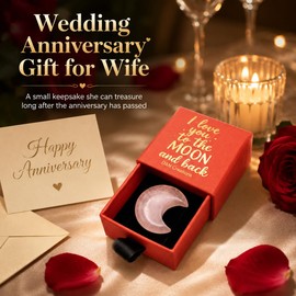 D&N Creations Valentines Day Gifts For Her - Romantic 'I Love You to The Moon and Back' Moonstone Keepsake in Gift Box - Girlfriend Wife Valentine's Day Gift, for Her, Cute, Birthday, Christmas