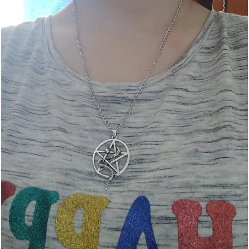 Jextech Collar Esotérico Estrella Pentagrama Con Serpiente Protector