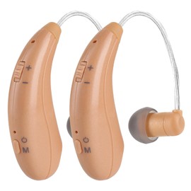 Larksound Hearing Aids for Seniors, Nearly Invisible Rechargeable Digital Hearing Amplifiers with Noise Cancellation for Adult Hearing Loss, Behind-the-ear Hearing Amplification, Control Easily, 24