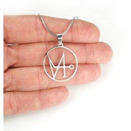 Ann Claridge Sigil of Archangel Gabriel Necklace, 20" Stainless Snake Chain with Powerful Saint Gabriel Sigil Charm Pendant