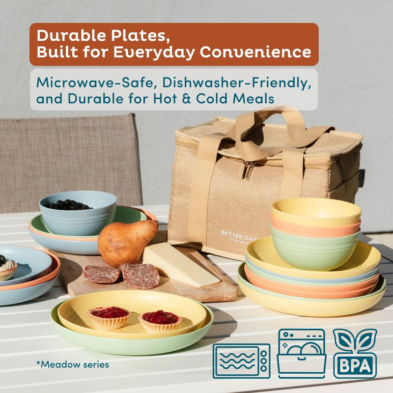 Nook Theory Reusable Wheat Straw Plates 8 Pcs - Non