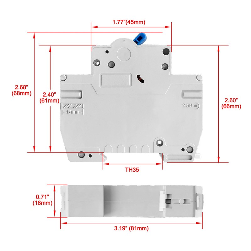 Heschen Miniature Circuit Breaker HSB6C, 40Amp Current, 1 Pole, Type