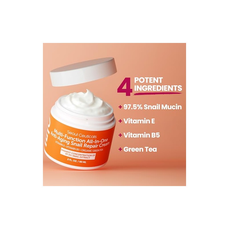 SeoulCeuticals Crema Multiusos con Extracto de Caracol, Vitamina E y