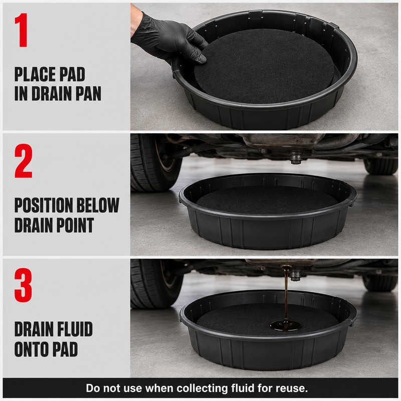 15-Inch Polyester Oil Drain Splash Pad for Automotive Oil Changes