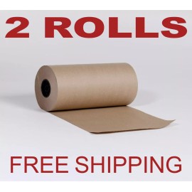 Kraft Paper Roll 2 ROLLS - 12" x 1200' Brown Kraft Paper Roll 30lb Shipping Wrapping Packaging