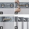 Furlinic No Hook Shower Curtain with Snap in Fabric Liner