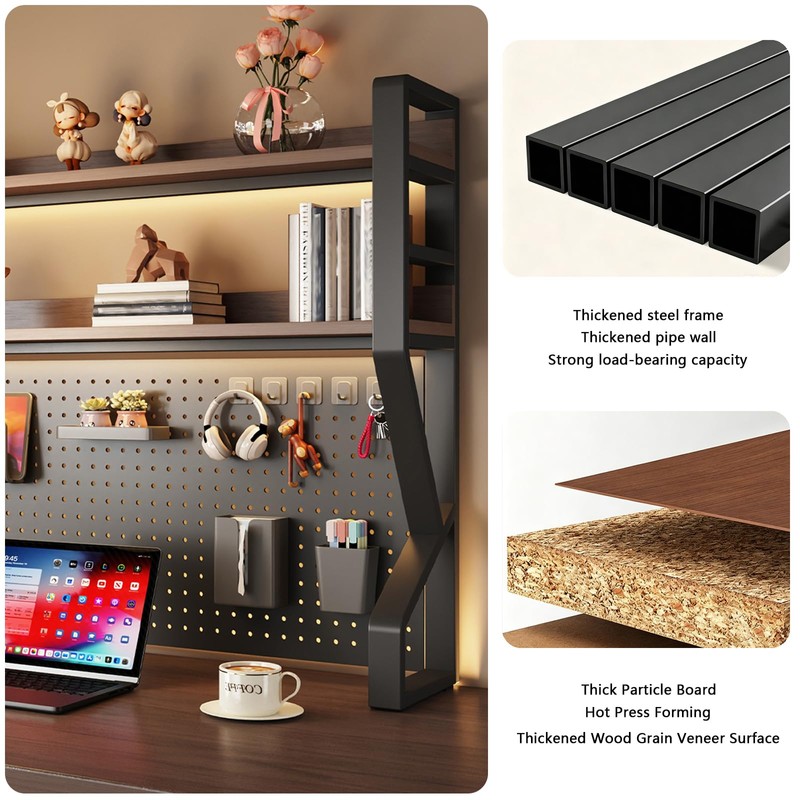 Desk Shelf, 2-Tier Desktop Organizer, 53.1" L,Desk Hutch Storage Rack