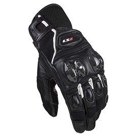 LS2 Gloves Spark 2 Leather Black / White Maat S | Suitable for Spring, Summer, Autumn | High-Quality Leather | Abrasion Resistance | Tear Resistance | Impact Protection | Ergonomic |