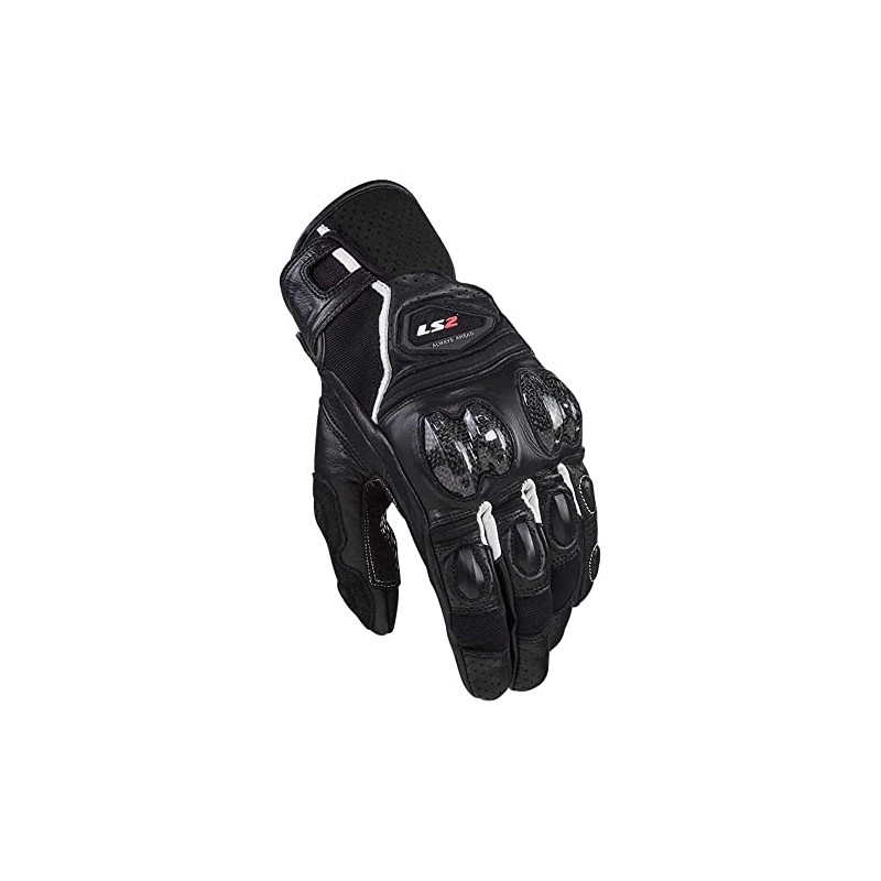 LS2 Gloves Spark 2 Leather Black / White Maat S