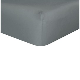 Sleepdown Plain Bamboo Fitted Sheet Soft Warm Cosy & Breathable Comfortable Bedding Bottom Sheets 32cm Extra Deep Pockets - Charcoal - Double,5056242895039