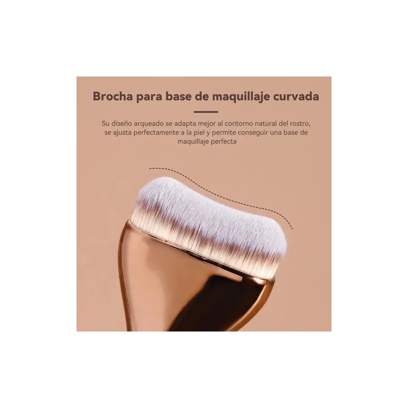 18 Brochas De Maquillaje Profesionales Alta Calidad Color Marrón Oscuro