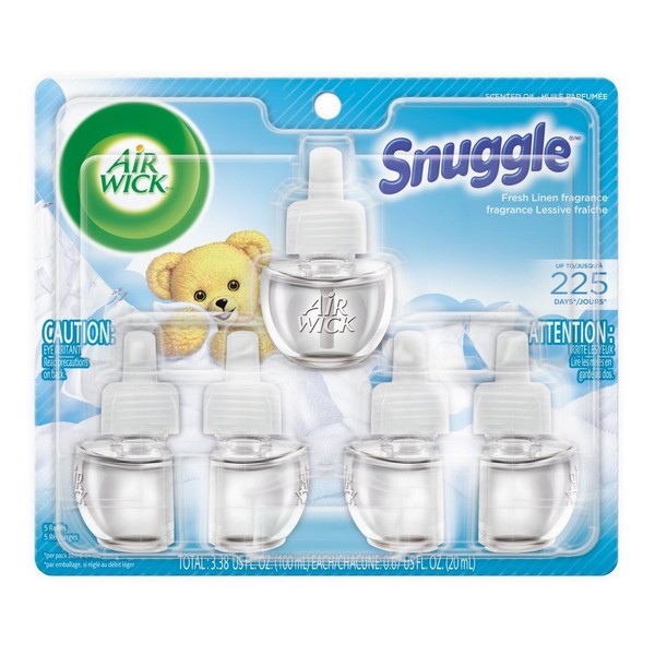 Air Wick plug in Scented Oil 5 Refills, Fresh Linen,