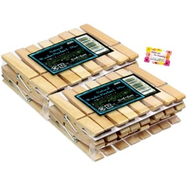 [Natural Texture for Display] Wooden Pinch Natural L Small Wooden Washing Scissors Memo Clip Gift Tag Closure Photo Garland Pinch Total Length Approx. 2.8 inches (7.2 cm), Set of 16