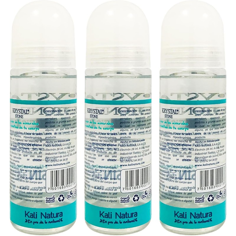 Krystal Stone Desodorante Neutro Roll on 90ml 3 pack