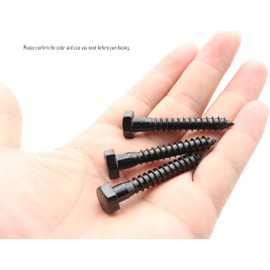 LBY 13pcs 5/16" x 2" Lag Screws, Hex Head Lag Screws Bolts, Wood Screws, 304 Stainless Steel, (Black)